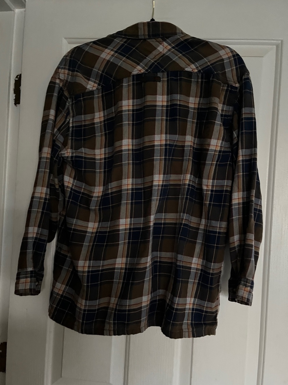 Levi's Brown and Navy Plaid Button-Down flannel Shirt size large - Picture 4 of 5